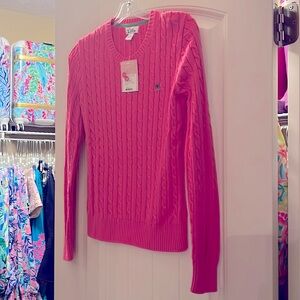Lilly Pulitzer Pink Cable Knit Sweater New NWT S